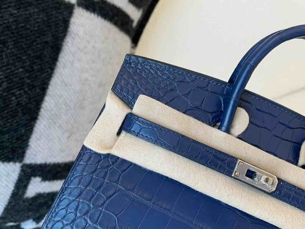 Hermès Birkin 20 Alligator Matte Blue Saphire x Palladium Hardware