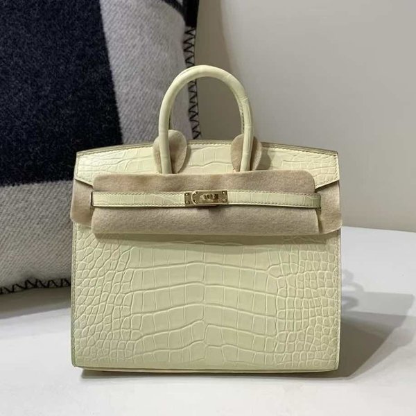 Hermès Birkin 25 Matte Alligator Vanille x Gold Hardware