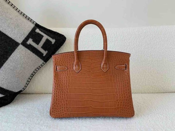 Hermès Birkin 30 Matte Alligator Gold  x Palladium Hardware