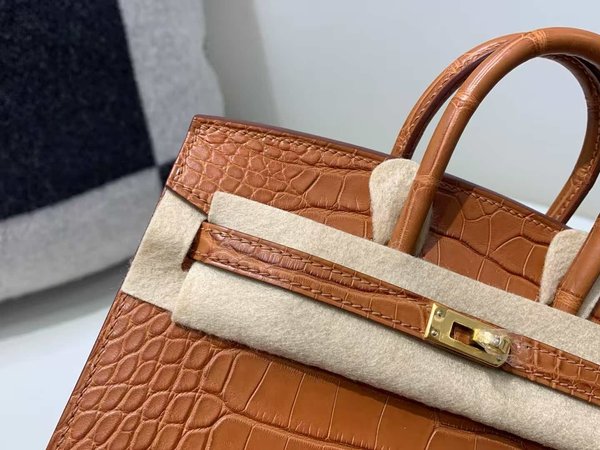 Hermès Birkin 20 Fauve Matte Alligator x Gold Hardware