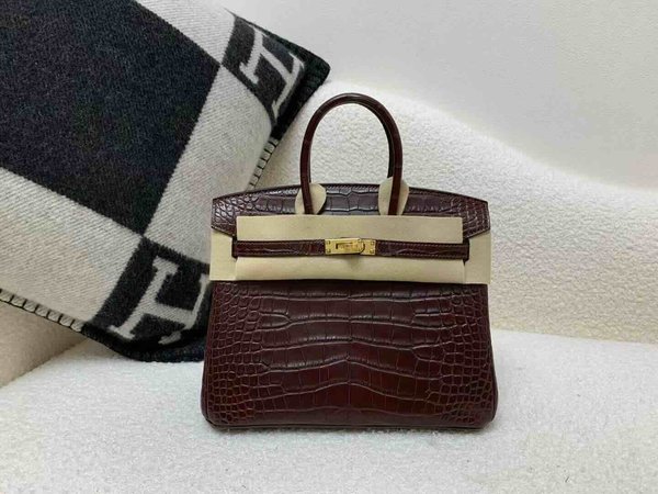 Hermès Birkin 25 Matte Alligator Fauve x Gold Hardware