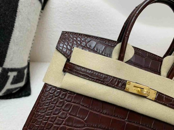 Hermès Birkin 25 Matte Alligator Fauve x Gold Hardware