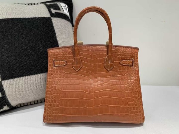 Hermès Birkin 30 Fauve Barenia Matte Alligator x Gold Hardware