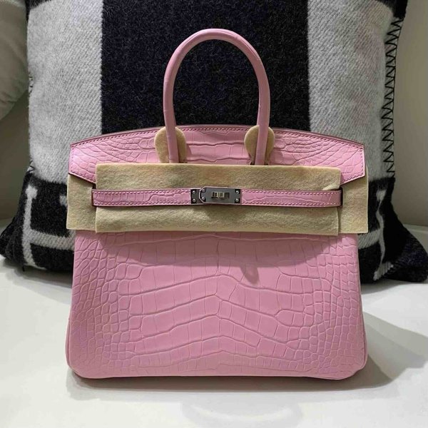 Hermès Birkin 25 Alligator Matte Rose Sakura x Palladium Hardware