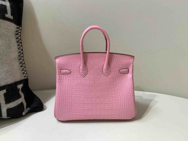 Hermès Birkin 25 Alligator Matte Rose Sakura x Palladium Hardware