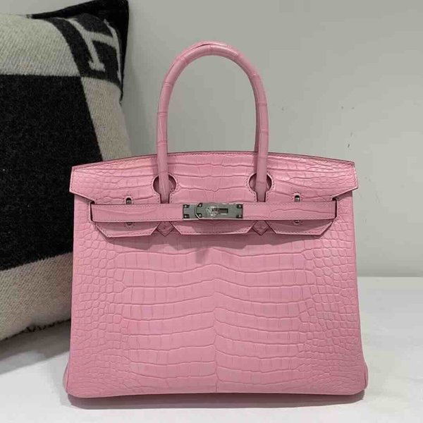 Hermès Birkin 30 Matte Alligator Rose Sakura x Palladium Hardware