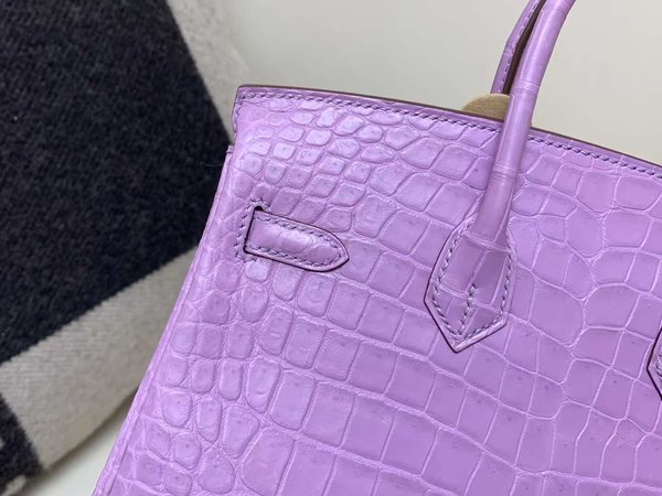 Hermès Birkin 30 Crocodile Lavender Purple x Palladium Hardware