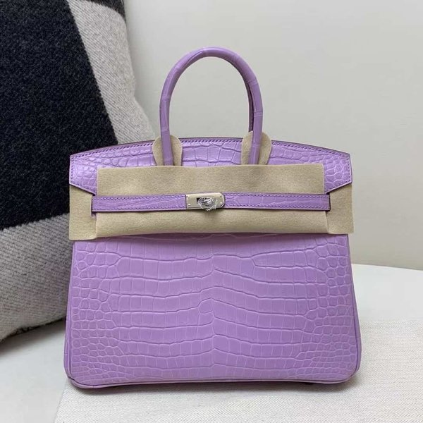 Hermès Birkin 30 Crocodile Lavender Purple x Palladium Hardware