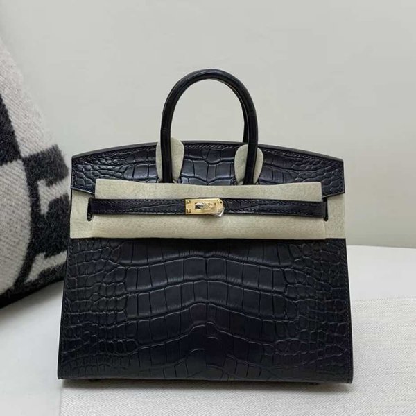 Hermès Birkin 20 Alligator Matte Noir x Gold Hardware