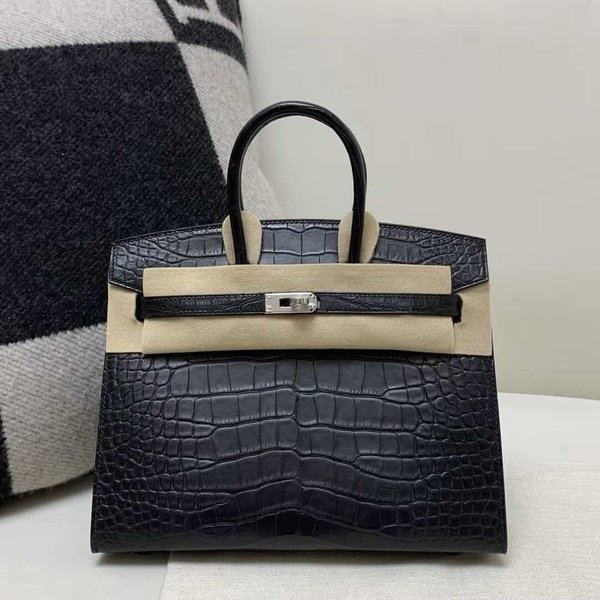 Hermès Birkin 20 Alligator Noir x Palladium Hardware (Matte finish)