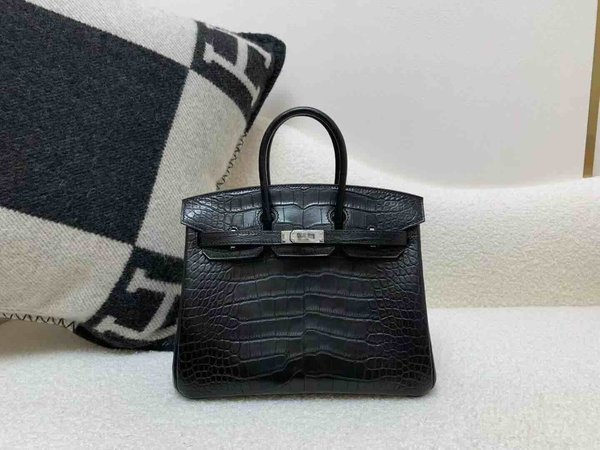 Hermès Birkin 25 Alligator Matte Noir x Palladium Hardware