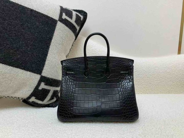 Hermès Birkin 25 Alligator Matte Noir x Palladium Hardware