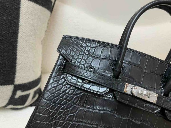 Hermès Birkin 25 Alligator Matte Noir x Palladium Hardware
