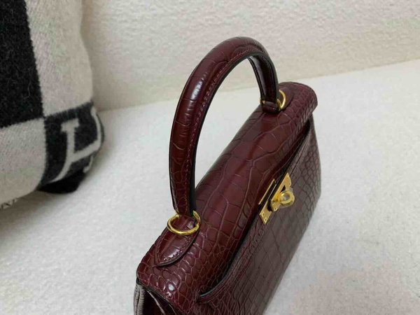 Hermès Kelly 25 Matte American Alligator Saddle Red (Rouge Sellier) x Gold Hardware — Customer Order