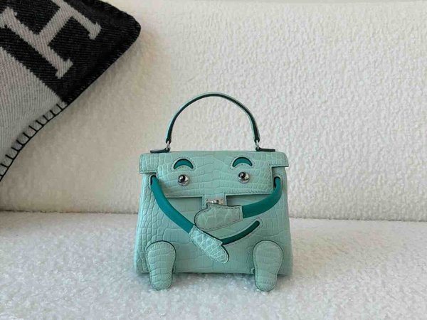 Hermès Kelly Doll Matte Alligator Mint Green (Vert Fizz) x Palladium Hardware