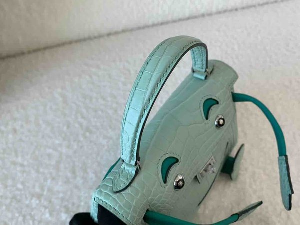 Hermès Kelly Doll Matte Alligator Mint Green (Vert Fizz) x Palladium Hardware