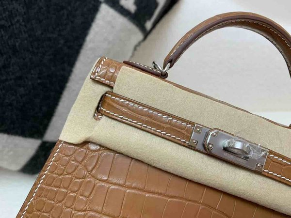 Hermès Mini Kelly II Matte Alligator Rouge Sellier x Palladium Hardware