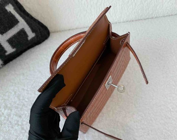 Hermès Mini Kelly II Matte Alligator Fauve x Palladium Hardware