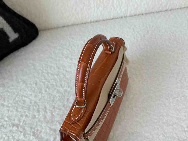 Hermès Mini Kelly II Matte Alligator Fauve x Palladium Hardware