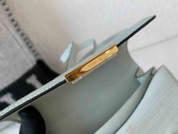 Hermès Constance 19 Matte Alligator Ice Grey x Gold Hardware