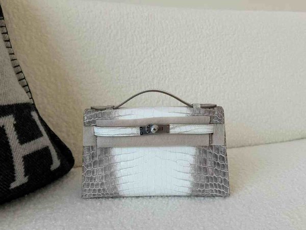 Hermès Mini Kelly I · Matte Crocodile · Himalaya x Palladium