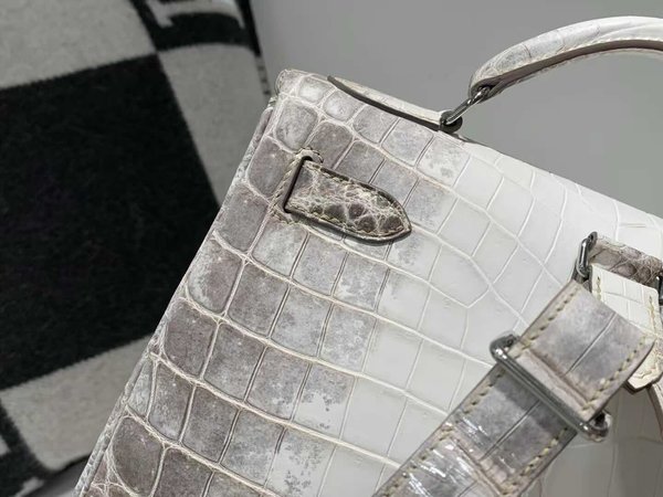 Hermès Kelly Ado II 28 Himalayan Crocodile with Palladium Hardware