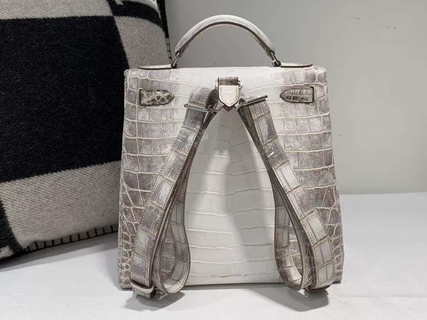 Hermès Kelly Ado II 28 Himalayan Crocodile with Palladium Hardware