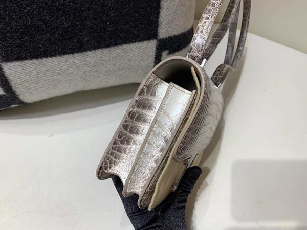 Hermès Constance 18 Himalaya Crocodile with Palladium Hardware