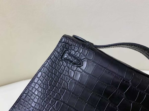 Hermès Mini Kelly I Matte Alligator Black – Gold Hardware