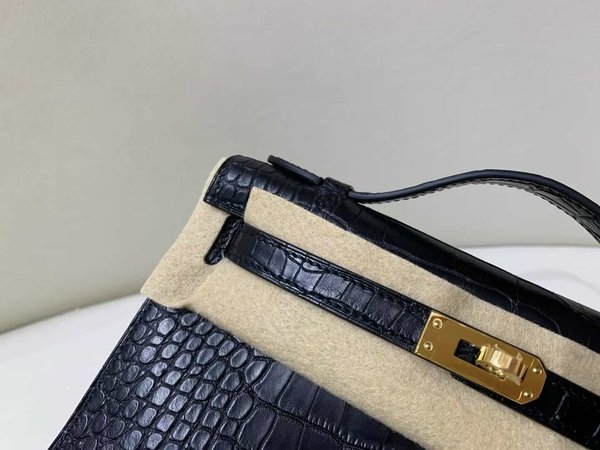 Hermès Mini Kelly I Matte Alligator Black – Gold Hardware