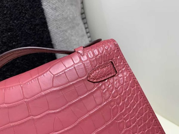 Hermès Mini Kelly I Matte Alligator Old Rose – Gold Hardware