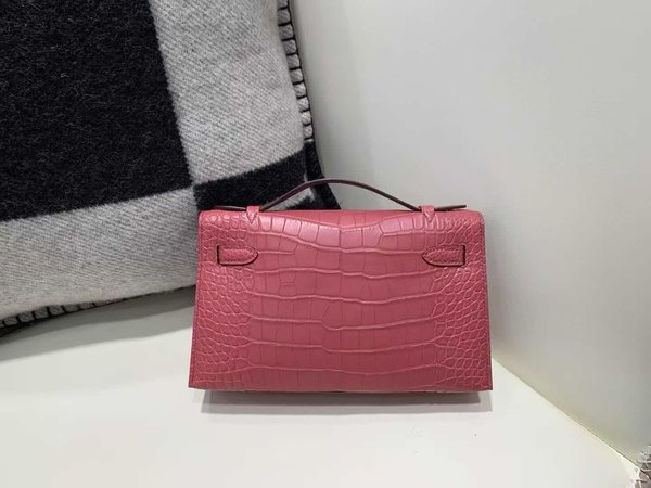 Hermès Mini Kelly I Matte Alligator Old Rose – Gold Hardware