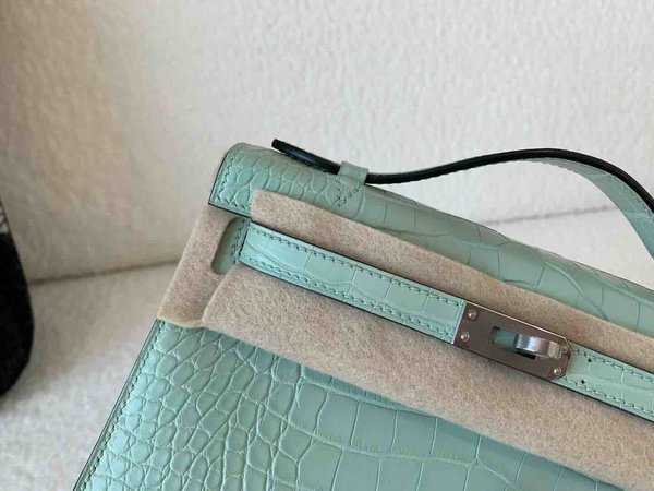 Hermès Matte Alligator Mississippiensis Mint Green (Vert Fizz) x Palladium