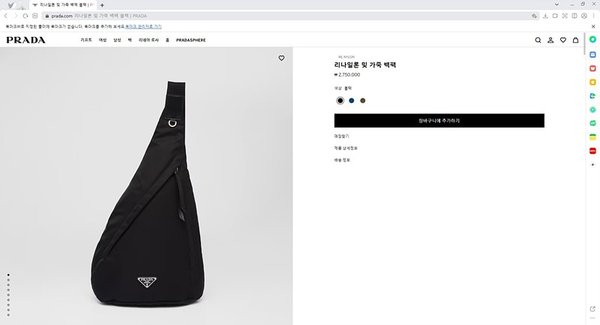 프라다 리나일론 및 가죽 백팩 [매장가 275만원대]