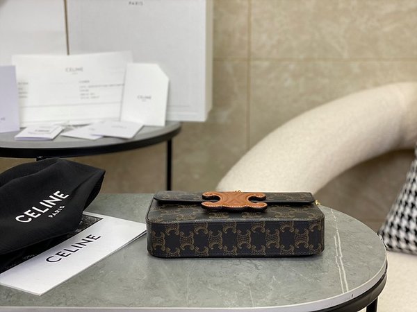 셀린느 퀴르 트리오페 골드체인 숄더백 트리오페 캔버스 & 카프스킨 탠 [매장가 425만원대]