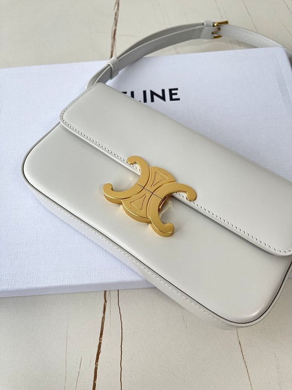 셀린느 클로드 숄더백 샤이니 카프스킨 화이트 [매장가 405만원대]