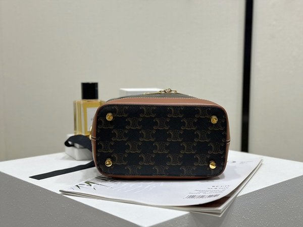 셀린느 사틴 배니티백 트리옹프 캔버스 & 카프스킨 탠 [매장가 300만원대]