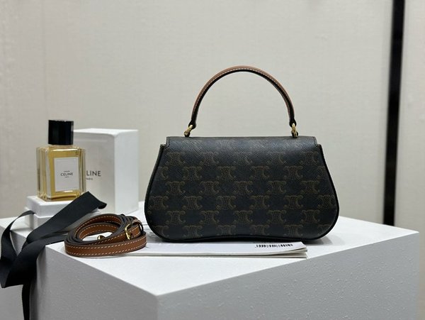 셀린느 틴 롤라 숄더백 트리옹프 캔버스 & 카프스킨 탠 [매장가 350만원대]