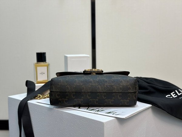 셀린느 틴 빅투아르 체인 숄더백 트리옹프 캔버스 & 카프스킨 탠 [매장가 400만원대]