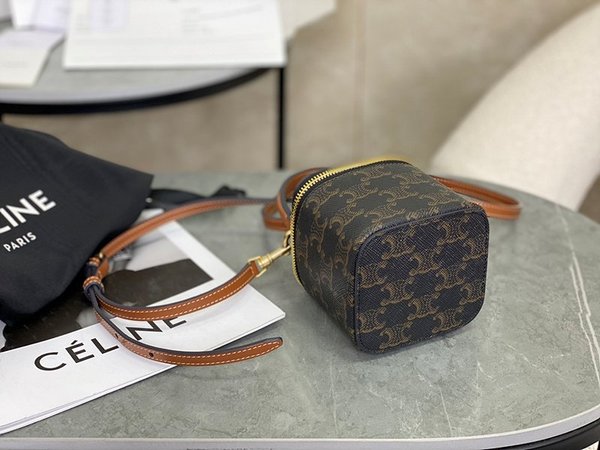 셀린느 트리옹프 캔버스 베니티 미니백 트리옹프 캔버스 & 카프스킨 탠 [매장가 150만원대]