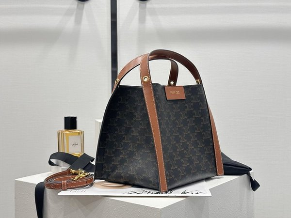 셀린느 큐브백 트리옹프 캔버스 & 내추럴 카프스킨 탠 [매장가 280만원대]