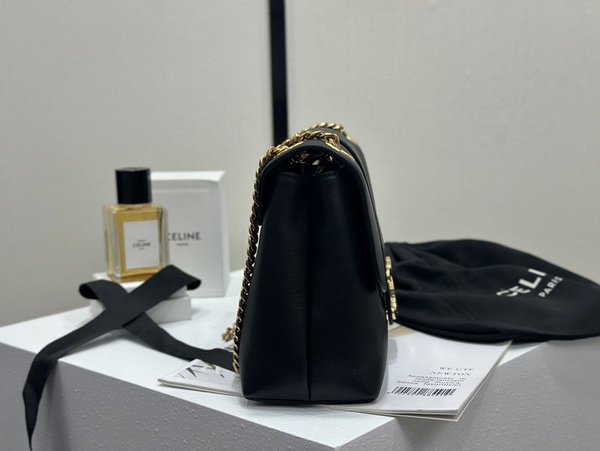 셀린느 미디엄 틴 빅투아르 체인 숄더백 블랙 [매장가 450만원대]