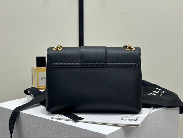 셀린느 미디엄 틴 빅투아르 체인 숄더백 블랙 [매장가 450만원대]