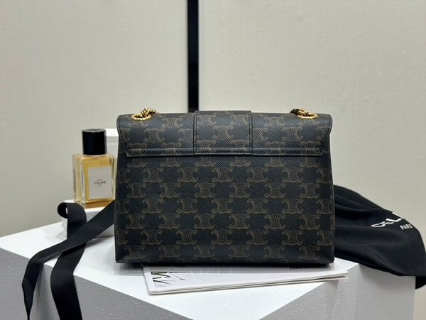 셀린느 미디엄 틴 빅투아르 체인 숄더백 트리옹프 캔버스 & 카프스킨 탠 [매장가 450만원대]