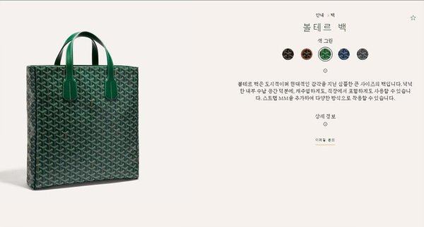 Goyard 고야드 볼테르 백 / 그린 [매장가 340만원대]