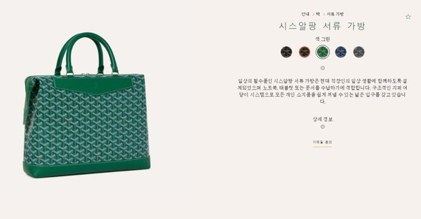 고야드 시스알팡 서류 가방 / 그린 [매장가 450만원대]