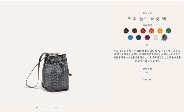 고야드 쁘띠 플로 버킷 백 / 그레이