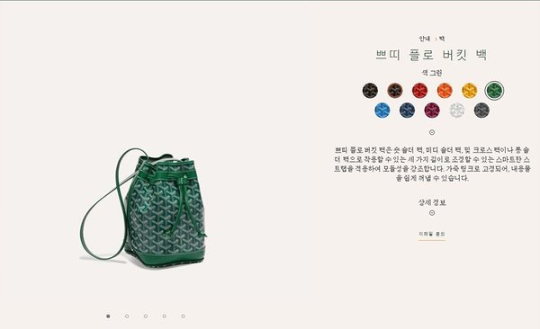 고야드 쁘띠 플로 버킷 백 / 그린