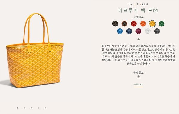 고야드 아르투아 백 PM / 옐로우