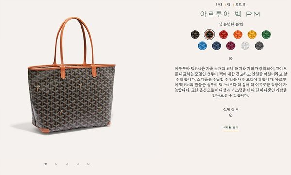 고야드 아르투아 백 PM / 블랙블랙탄